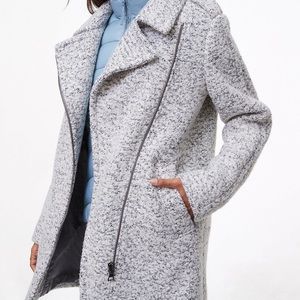 LOFT Marled Moto Coat Large